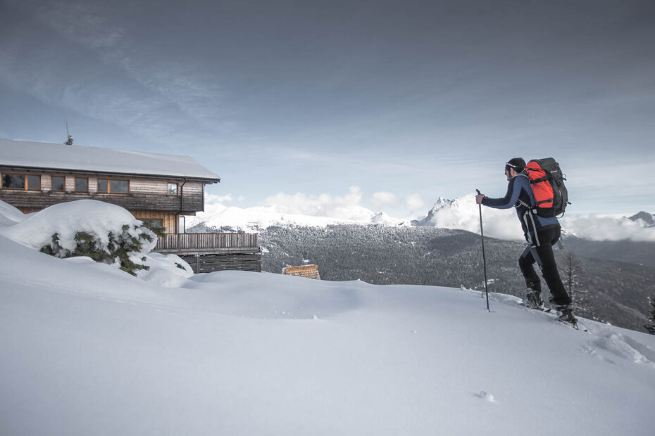 Ski touring and snowshoe hiking Dolomites Hotel Nocker
